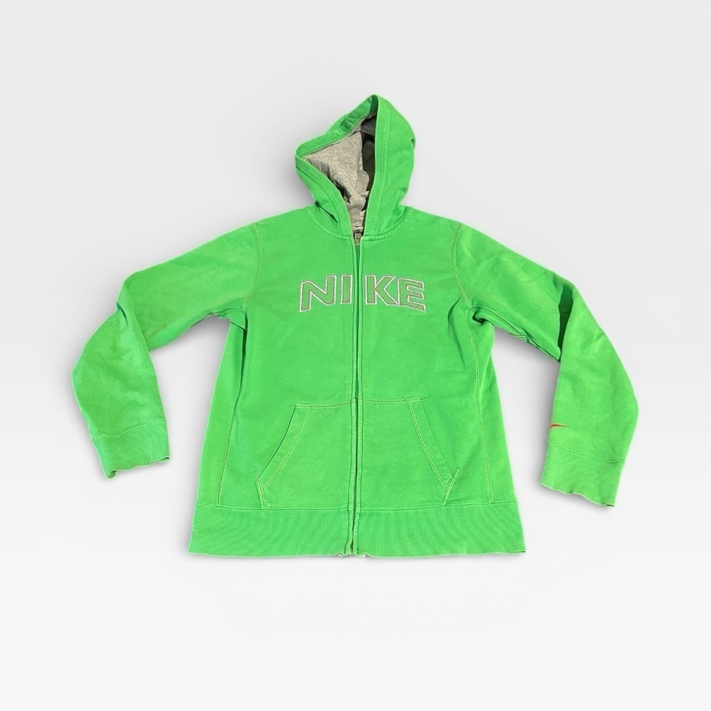 Nike Vintage Kids Green Zip Up Hoodie